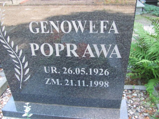 Genowefa Poprawa 1926 Trzebnica - Grobonet - Wyszukiwarka osób pochowanych