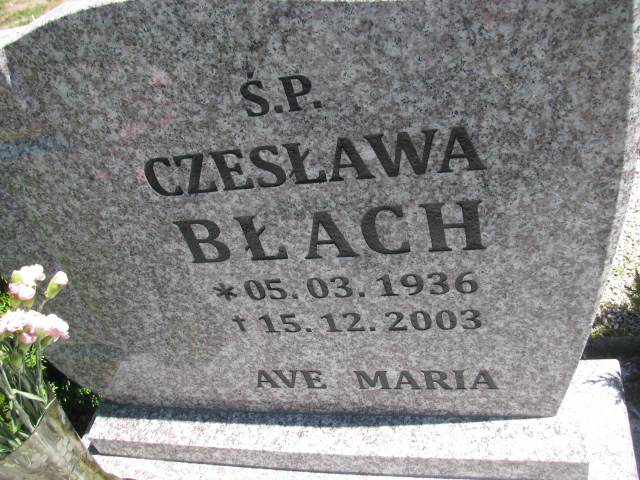 Czesława Błach 1936 Trzebnica - Grobonet - Wyszukiwarka osób pochowanych
