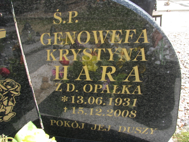 Genowefa Krystyna Hara 1931 Trzebnica - Grobonet - Wyszukiwarka osób pochowanych