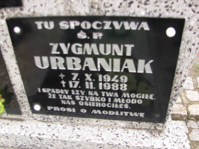Zygmunt Urbaniak 1949 Trzebnica - Grobonet - Wyszukiwarka osób pochowanych