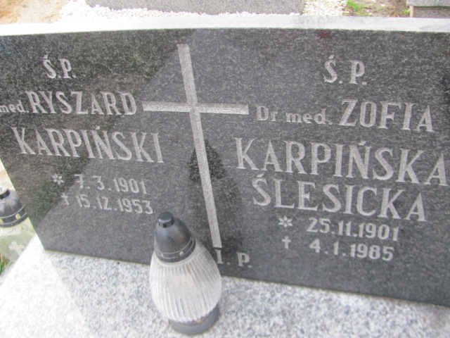 Zofia Karpińska Ślesicka 1901 Trzebnica - Grobonet - Wyszukiwarka osób pochowanych