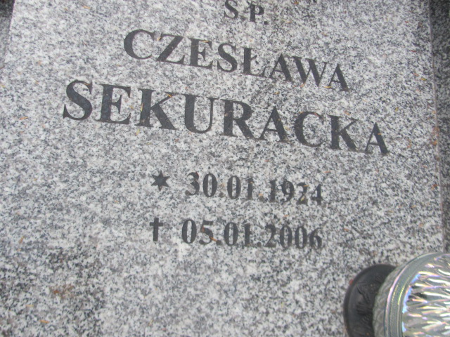 Czesława Sekuracka 1924 Trzebnica - Grobonet - Wyszukiwarka osób pochowanych