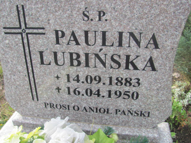 Paulina Lubińska 1883 Trzebnica - Grobonet - Wyszukiwarka osób pochowanych