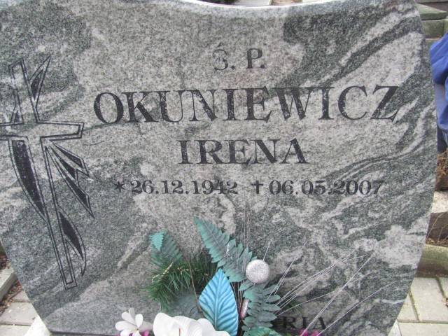 Irena Okuniewicz 1942 Trzebnica - Grobonet - Wyszukiwarka osób pochowanych