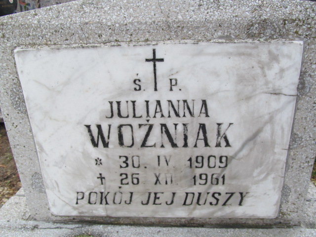 Julianna Woźniak 1909 Trzebnica - Grobonet - Wyszukiwarka osób pochowanych
