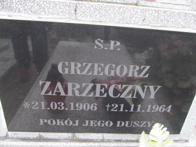 Grzegorz Zarzeczny 1906 Trzebnica - Grobonet - Wyszukiwarka osób pochowanych